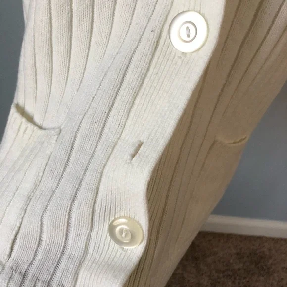 Vintage Cream Button Down Acrylic Vest - Picture 2 of 5